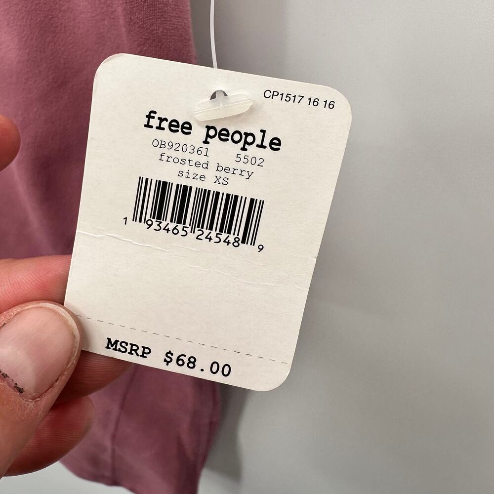 FREE PEOPLE FP Movemenet NWT Biker Baby Shorts in Frosted Berry // XS - Picture 7 of 10